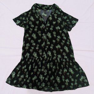 FOREVER 21 Palm Tree Print Shirt Dress